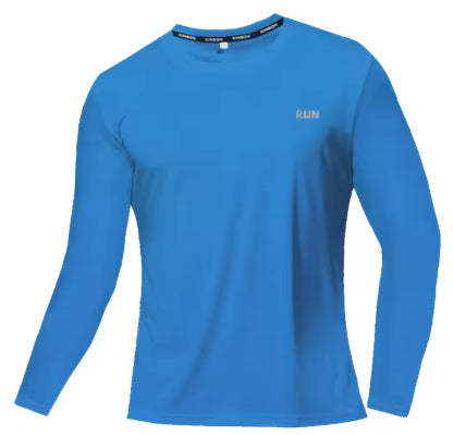 Simple Vibrant Crew-neck Casual Sports Long-sleeve Shirt