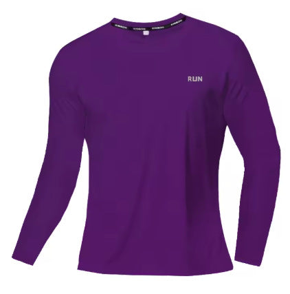 Simple Vibrant Crew-neck Casual Sports Long-sleeve Shirt