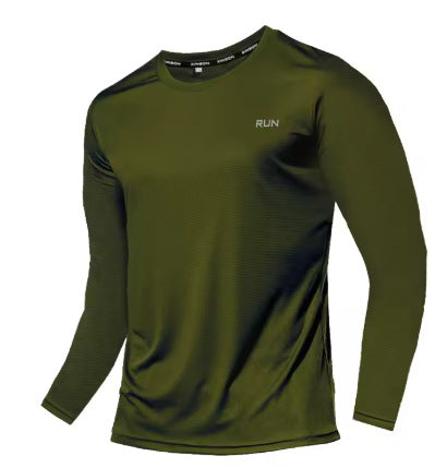 Simple Vibrant Crew-neck Casual Sports Long-sleeve Shirt