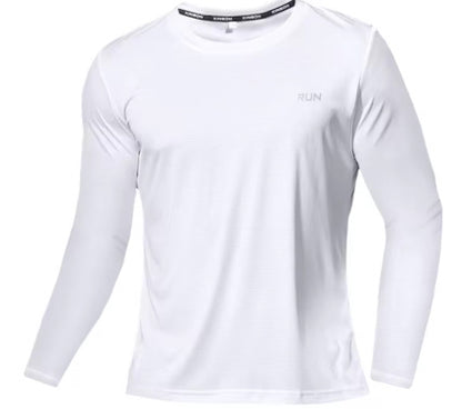 Simple Vibrant Crew-neck Casual Sports Long-sleeve Shirt