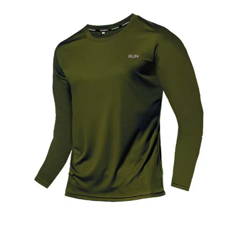 Simple Vibrant Crew-neck Casual Sports Long-sleeve Shirt